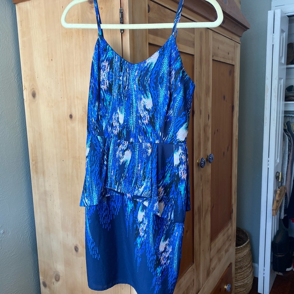 Women’s Sugarlips Blue Peplum Cocktail Dress